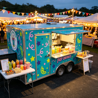 Remorque de restauration mobile avec fenêtre de service, comptoir pour machine à crème glacée molle pour les coupes glacées au Festival Park de Londres