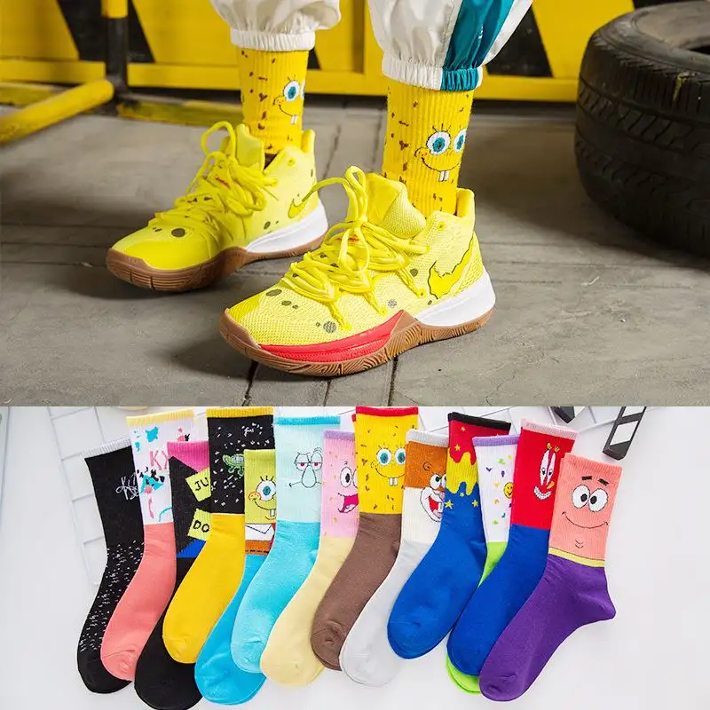 Wholesale Hot Sale Fashion Funny Anime Cartoon Characters Couples Stockings Breathable Cotton Men Socks