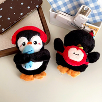 Porte-clés en peluche pingouin mignon, breloque de sac à dos, poupée de dessin animé, accessoire sonore pour enfants de 5 à 7 ans, modèle pingouin pour sac à dos