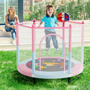 <span class=keywords><strong>Trampoline</strong></span> rose pour bébé, <span class=keywords><strong>petit</strong></span> <span class=keywords><strong>trampoline</strong></span> pour tout-petits, jeu doux, trampolines d'intérieur pour enfants avec panier de basket-ball - Product Image 4