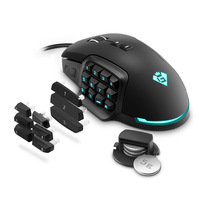 Mouse Gaming USB RGB 24000 dpi 16 tombol, Mouse komputer pemrograman Laser