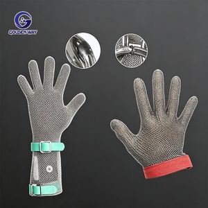 Gants de sécurité en <span class=keywords><strong>maille</strong></span> annulaire en acier inoxydable SS 316L résistants aux coupures - Product Image 3