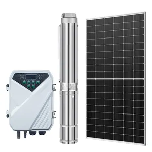 Pompe solaire DC de haute qualité <span class=keywords><strong>7M3</strong></span>/H 7.5M3/H 10Kw Pompe submersible à énergie solaire avec panneau mono connecté au réseau - Product Image 1