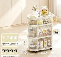 Chariot de rangement multi-niveaux avec couvercle anti-poussière transparent, organisateur mobile pour chambre, salon, collations, cosmétiques et articles divers