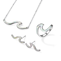 Collier en argent sterling 925 avec opale bleue hawaïenne en forme de vague, vente en gros d'usine, collier vague océanique pour les surfeurs, bijoux de plage