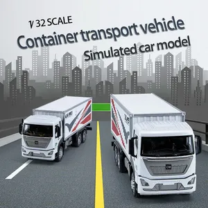 1/32 contenedor transporte vehículo aleación modelo juguete coche simulación vehículo modelo simulación sonido-luz niño regalo - Product Image 3