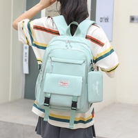 Groothandel Mode Grote Capaciteit Nylon Unisex Studenten Rugzak Rits Geometrisch Patroon Waterdichte Polyester Voering Schooltas