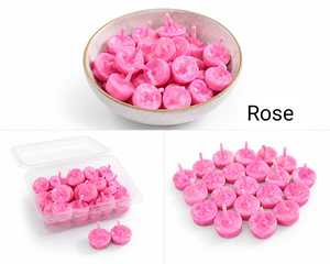 <b>Pink</b> Round Pure cow ghee <b>Candles</b> Scented Floral Aromatherapy Home Decoration Elegant Style 1 Wick HandMade - Product Image 5