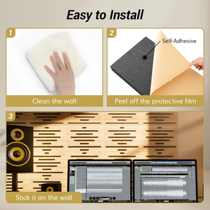 Panneau acoustique insonorisant imperméable brun, panneau mural auto-adhésif avec <span class=keywords><strong>mousse</strong></span> en fibre de <span class=keywords><strong>polyester</strong></span> pour studio d'enregistrement - Product Image 5
