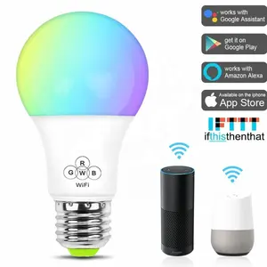 Wifi สมาร์ทหลอดไฟ LED หลายสีสำหรับ Amazon Alexa/Google Home App ควบคุม