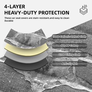 Housse <span class=keywords><strong>de</strong></span> siège <span class=keywords><strong>de</strong></span> <span class=keywords><strong>voiture</strong></span> pour <span class=keywords><strong>chien</strong></span> imperméable en Oxford écologique 2-en-1 pour siège <span class=keywords><strong>avant</strong></span> et arrière pour les voyages - Product Image 4