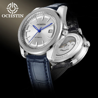 OCHSTIN – montre automatique pour hommes, mouvement mécanique, calendrier, étanche, bracelet en cuir lumineux, boucle magnétique