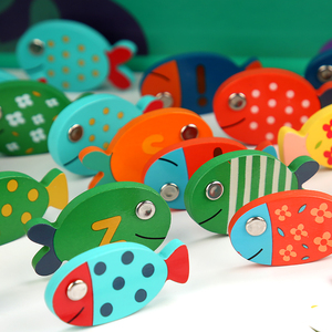Puzzle ABC per l'ordinamento dei colori e l'apprendimento dell'alfabeto, gioco di pesca magnetico in legno <span class=keywords><strong>con</strong></span> 26 pezzi di <span class=keywords><strong>pesci</strong></span> magnetici in legno inclusi - Product Image 4