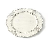 Assiettes de présentation en plastique de style rétro en gros pour mariage, assiettes de présentation élégantes, décoration, assiettes de présentation rondes bleues
