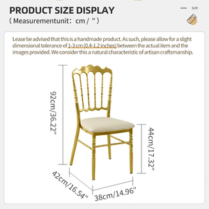 Sillas de Comedor Apilables de Metal Dorado de Lujo Estilo Napoleón para Banquetes, Hoteles, Fiestas, Eventos y Bodas - Product Image 6