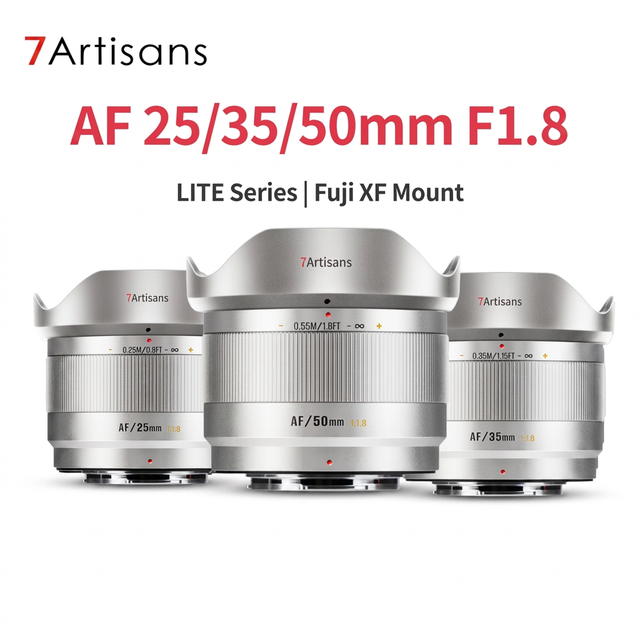 7artisans AF 25mm 35mm 50mm F1.8 LITE APS-C Large Aperture Prime Lens for Fujifilm X X-S20 X-T50 X-E5 X-T30 Camera Lens