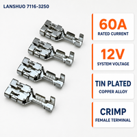 7116-3250 Connecteurs Femelles à Sertir pour Automobiles Domestiques, Plaqués Étain, en Alliage de Cuivre, 60A 12V IP1, Vente Directe Usine