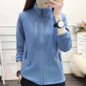 เสื้อแจ็คเก็ตผ้าฟลีซสำหรับผู้หญิง แขนยาว มีซิป ทรงหลวม ให้ความอบอุ่น เหมาะสำหรับเล่นกีฬากลางแจ้ง - Product Image 3