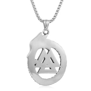 Collar con colgante de acero inoxidable con escamas de dragón vikingo, diseño geométrico triangular para hombres y mujeres, regalo, joyería - Product Image 2