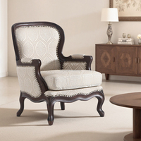 Fauteuil américain de style rétro de haute qualité Beau fauteuil de canapé en tissu rembourré pour hôtel appartement avec salon