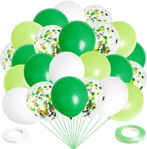 Konfeti balon çelenk ile pembe mavi yeşil beyaz renk balonlar kız erkek bir ilk doğum günü partisi bebek duş için