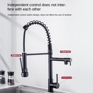 Grifo de cocina moderno multifunción, resorte de espejo cruzado de cobre, salida doble extraíble para agua fría y caliente, lavavajillas Flexible - Product Image 3