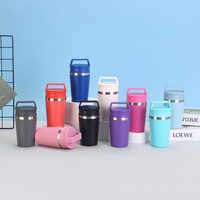 Gobelet isotherme en acier inoxydable 304 avec couvercle à double compartiment anti-fuite et logo personnalisé pour boissons chaudes et froides
