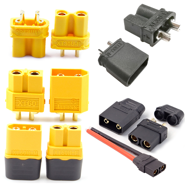 Original Amass XT30U XT60 XT90S XT60H Connector 10CM Extension Cable Male Female Banana Plug Electronics Electronic Components