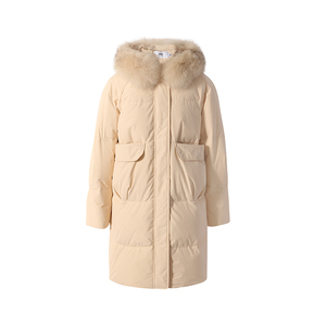 Hiver Satin Anti-Rétrécissement Tissé <span class=keywords><strong>femme</strong></span> Fausse Fourrure Manteaux Blanc Long Vers Le Bas <span class=keywords><strong>Veste</strong></span> <span class=keywords><strong>Femme</strong></span> - Product Image 2