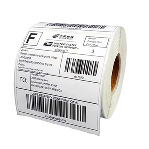 Custom BPA Free High Quality 100x150 Direct Thermal Shipping Label <b>Roll</b> Address Waybill White 4x6 Thermal Fanfold Label Sticker - Product Image 1