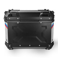 Valise Latérale Moto F2-MOTO Étanche 46L en Aluminium, Coffre Latéral Universel avec Supports de Fixation