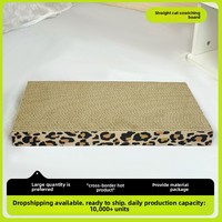 Griffoir pour chat à motif léopard, en carton ondulé à bords ondulés, lit de repos pour chat, avec noyau de remplacement épaissi et plateau de meulage des griffes