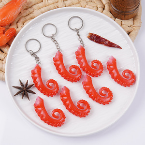 Articles en liquidation : Porte-clés tentacules de calmar imitation fruits de mer, pendentifs amusants tentacules de pieuvre, pinces à cheveux DIY en forme d'aliments et - Product Image 2