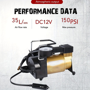 เครื่องเติมลมยางแบบพกพา 12v กระบอกสูบเดี่ยวพร้อมเกจวัดสำหรับรถขนาดกะทัดรัดและรถจักรยานยนต์ - Product Image 3