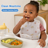 MOMSBIB Lot de 20 bavoirs pour enfants en tissu non tissé, sans BPA, imperméables, anti-déversement et anti-salissures, pour l'alimentation, 13-36 mois