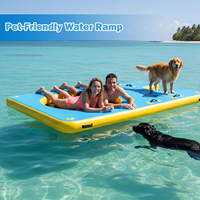 Plateforme de loisirs aquatiques gonflable portable en PVC avec installation facile, quai flottant pour usage extérieur en hôtel ou complexe hôtelier