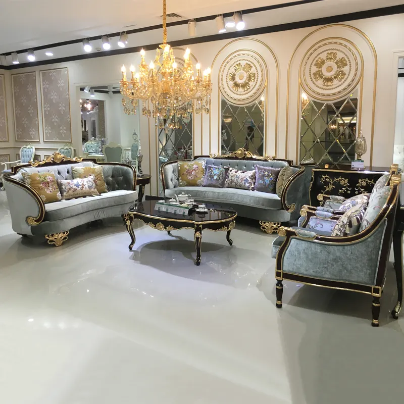 MO LAN European sofa fabric Group 123 new classics Large living room American Solid wood luxury Villa sofa