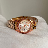 Montres pour femmes en acier inoxydable avec calendrier, montres classiques vintage pour étudiantes, montres pour femmes avec diamants et date