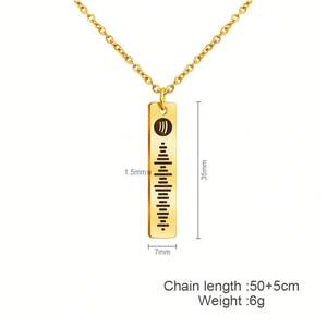 Drop Shipping Spotify Song Poster Collier pour bijoux en acier inoxydable Cadeau personnalisé Gravure Audio Track Colliers - Product Image 3