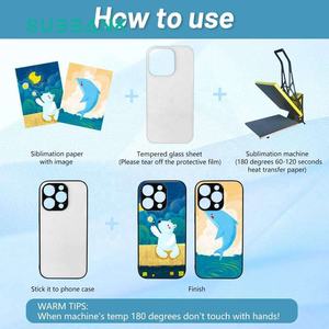 2D casing ponsel kosong sublimasi kaca Tempered TPU PC untuk iPhone 14 15 16 17 Pro Max untuk hadiah promosi & bisnis yang disesuaikan - Product Image 2
