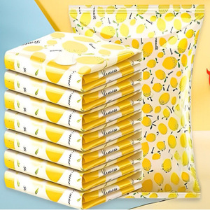 Bolsas de Almacenamiento al Vacío con Patrón de Limones, Rectangulares de 20-35L, para Ropa y Edredones, Organizador de Compresión - Product Image 1