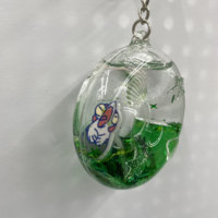 Porte-clés personnalisé en acrylique transparent avec figurine flottante et paillettes, pendentif mignon pour cadeaux et organisation des clés en forme de donut