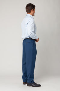 Calidad garantizada Muli-bolsillo Slim Fit azul cómodo hombres pantalones de vestir casuales para venta al por mayor - Product Image 3