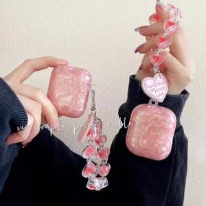 Étui de protection sans fil rose pour écouteurs AirPods 1 2 PRO avec chaîne pour filles - Product Image 2