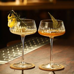 Luxury diamantato goffrato piombo senza occhiali da torre grande ventre riutilizzabile coupé Champagne bicchieri da Cocktail - Product Image 5