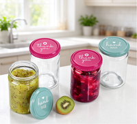 Bocaux en verre transparent avec couvercles à vis en métal, contenants de stockage alimentaire pour la cuisine et la conservation