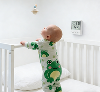 Termometer Higrometer Digital Mini Dalam Ruangan Bertenaga Baterai, Monitor Suhu dan Kelembapan untuk Kamar Bayi dan Kantor