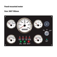 Nouveau 190mm 300 12V/24V OEM Jauge Set Combination Panel Instrument pour Inboard Cars & Ships avec Water Temp Oil Pressure & Speed