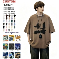 Camisetas American Vintage de Manga Corta Holgadas para Hombre, Camisetas de Algodón al por Mayor, Camiseta Extra Grande de 300 g/m²