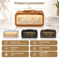 Humidificateur à double pulvérisation Montagne enneigée 600ml USB, Veilleuse 3 couleurs, Humidificateur d'air ultrasonique portable de bureau à double pulvérisation